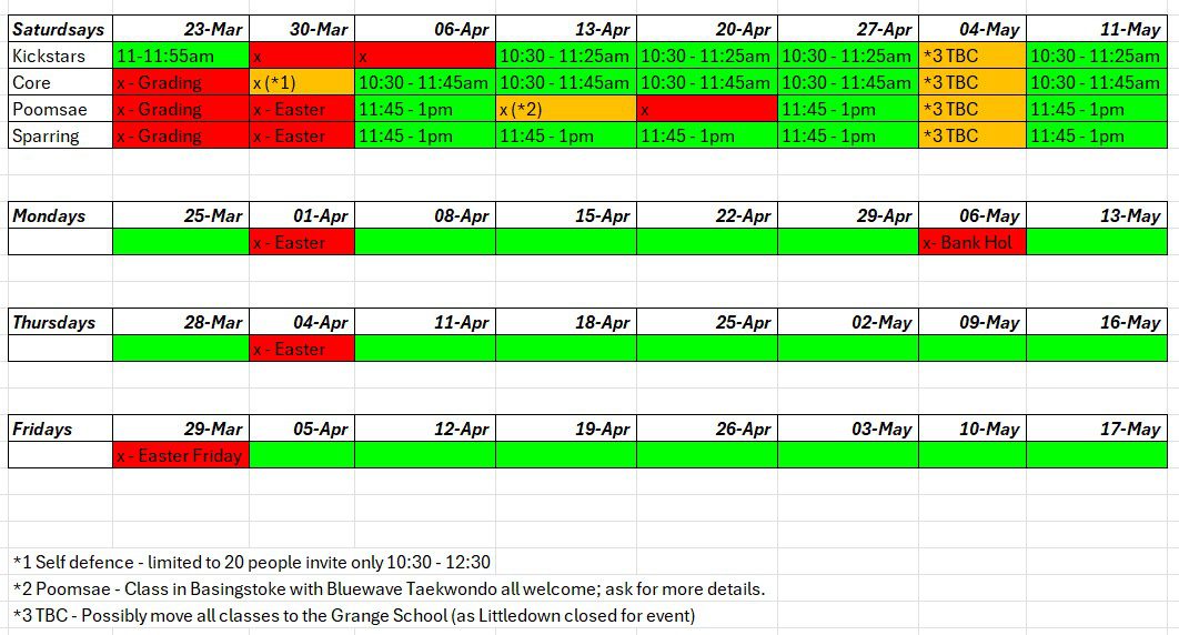 2024 Easter Schedule